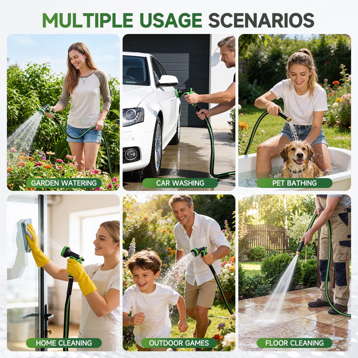 100 ft Flexible Non-Expanding Kink Free Garden Hose X55448