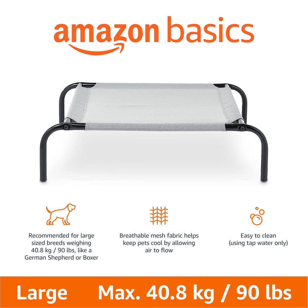 Elevated Dog Bed with Metal Frame, Grey N497417