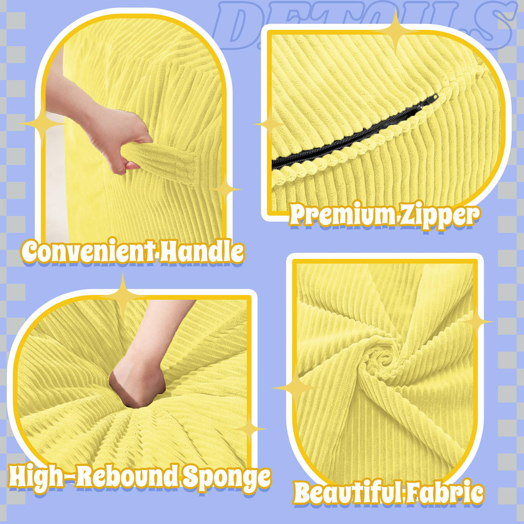 3FT Memory Foam Corduroy Bean Bag Chair B205660