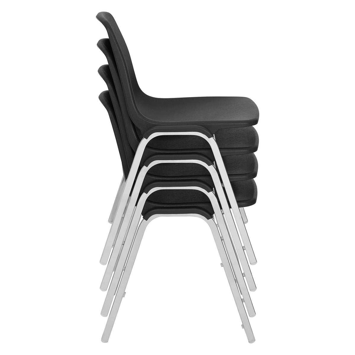 4 Pack Black Poly Shell Stacking Chair R64170