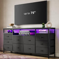 Black 10 Drawer Dresser TV Stand L8832