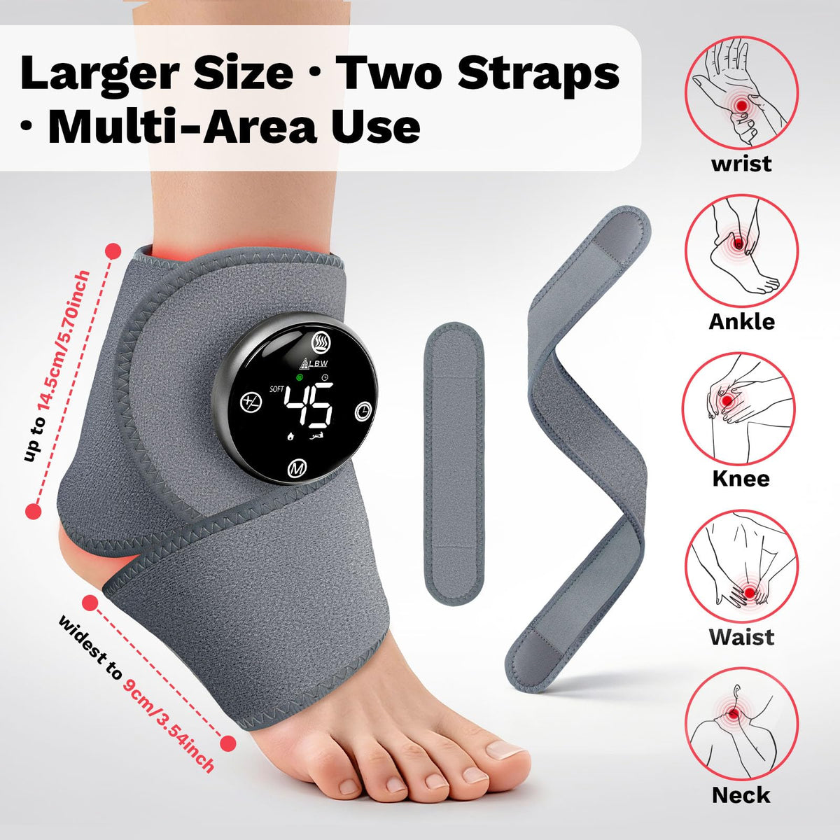 Cordless Heated Foot Massager Wrap with Red Light V90772