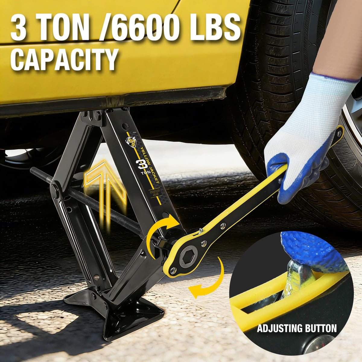 3 Ton Scissor Car Jack with Lug Wrench M355