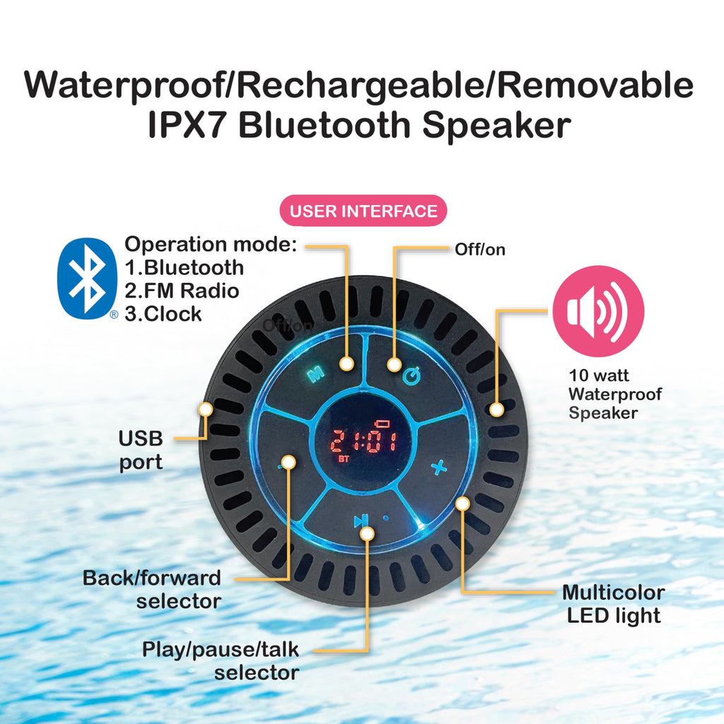 Inflatable Floating Cooler with Lid, Bluetooth Speaker, 6 Cup Holders, 24 Can Capacity L70893