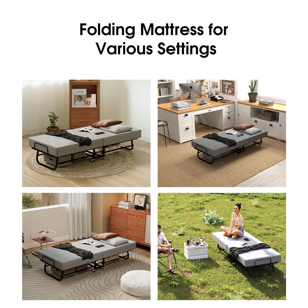 Folding Bed with Mattress F217171