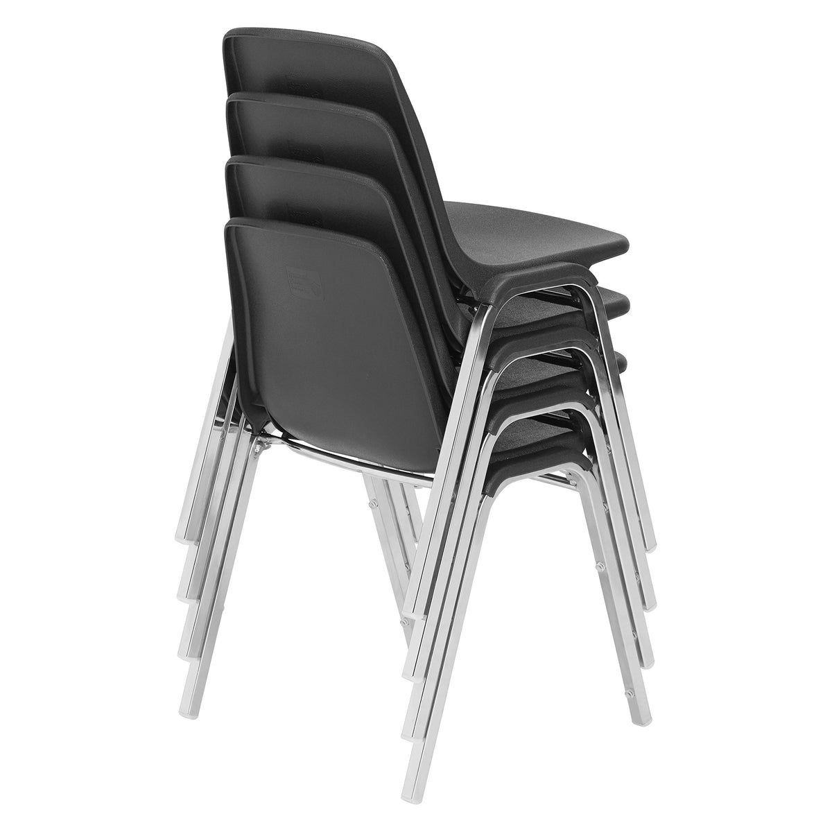 4 Pack Black Poly Shell Stacking Chair R64170