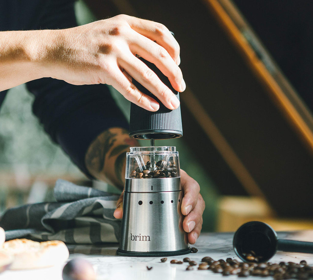 Electric Handheld Burr Coffee Grinder, 9 Grind Settings, Stainless Steel/Black O5786