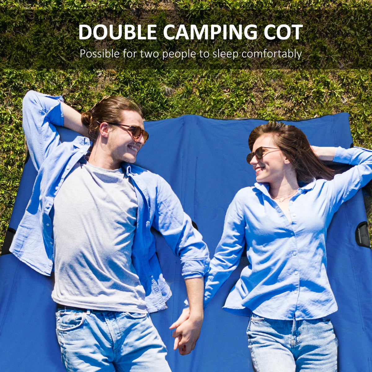 2 Person Folding Camping Cot with Carry Bag S34665