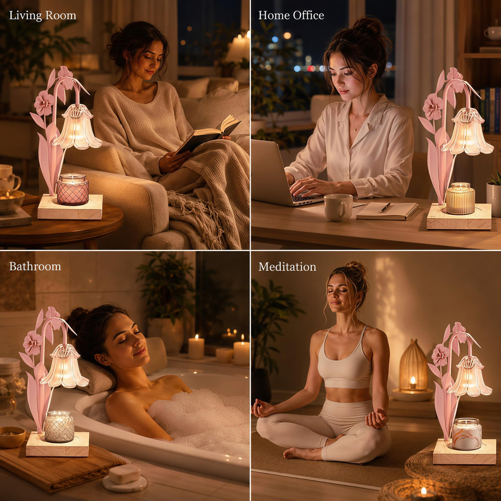 Pink Dimmable Candle Warmer Lamp with Timer D39311