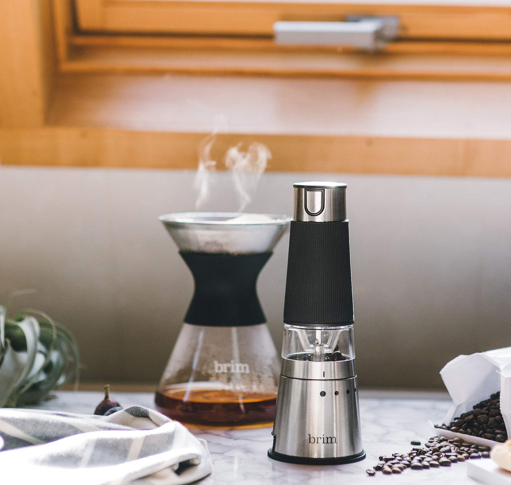 Electric Handheld Burr Coffee Grinder, 9 Grind Settings, Stainless Steel/Black O5786