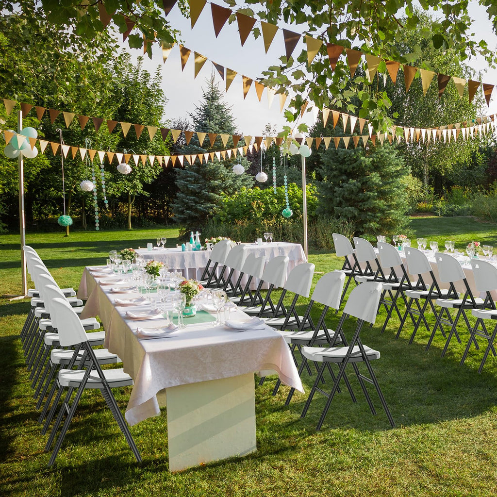 White 10 Pack HDPE Folding Chairs with Steel Frame Q958623